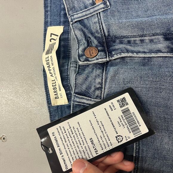 New Barbell Apparel Jeans Womens Slim Athletic Fit SZ 27 With Tags $150 MSRP - Picture 5 of 5